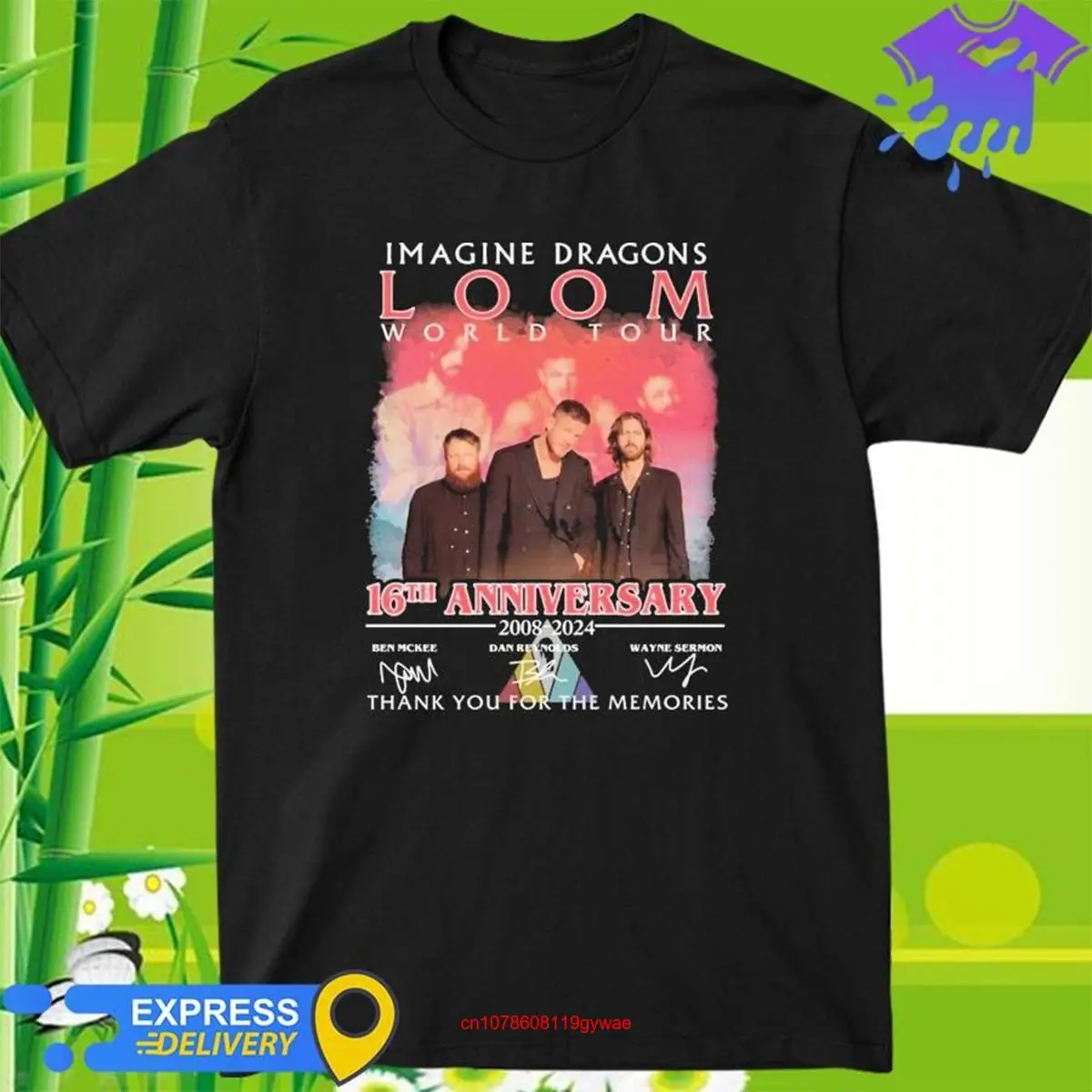 Футболка представляем драконы 2024 Loom World Tour с надписью 16-го числа S 5XL EE1120 длинный