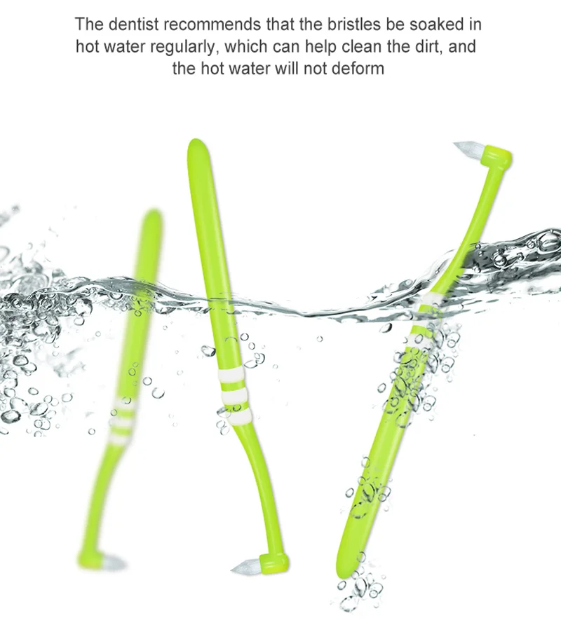 

1PcsToothbrush Pointed and Flat head Soft Hair Correction Orthodontic Clean teeth gap Floss Oral hygiene Teeth Braces