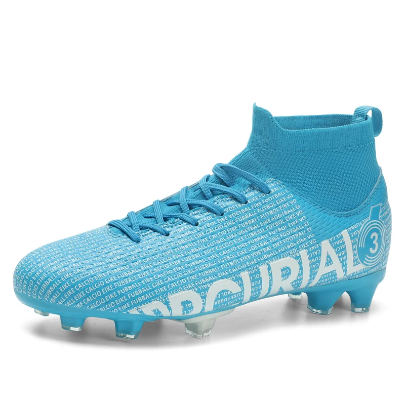 High Top Men's Soccer Shoes New TF/FG Durable Anti Slip Football Boots High Quality Outdoor Grass Children's Sneakers Chuteira