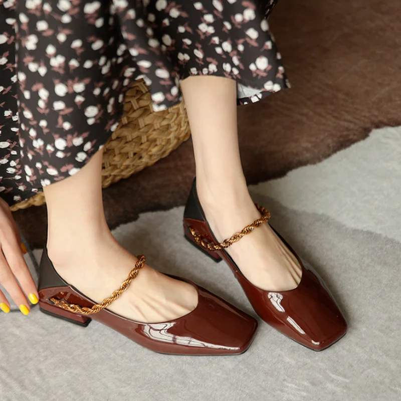 

Women Retro Leather Shoes 2022 Spring New Soft Leather Mary Jane Thick Heel Shoes British Small Leather Shoes Women Brand Mujer