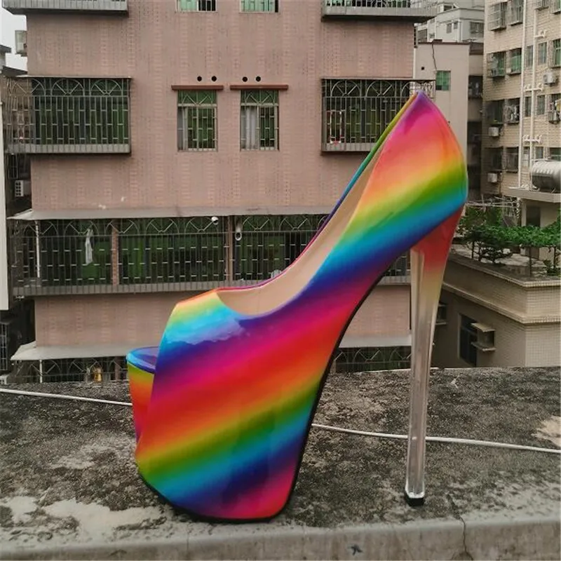 Женские туфли на шпильке 19 см туфли-лодочки очень высоком тонком каблуке и