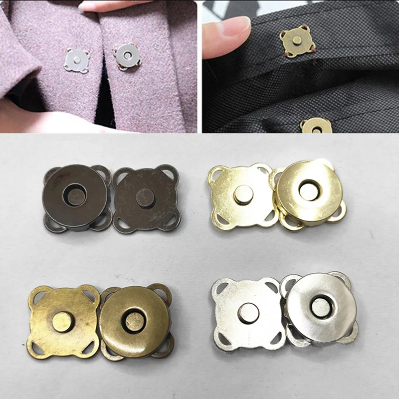 

5Pcs Magnetic Purse Quincunx Snaps For Clasps Closure Wallet Bags Handbag Buckle Accessories 18mm Silver/gold