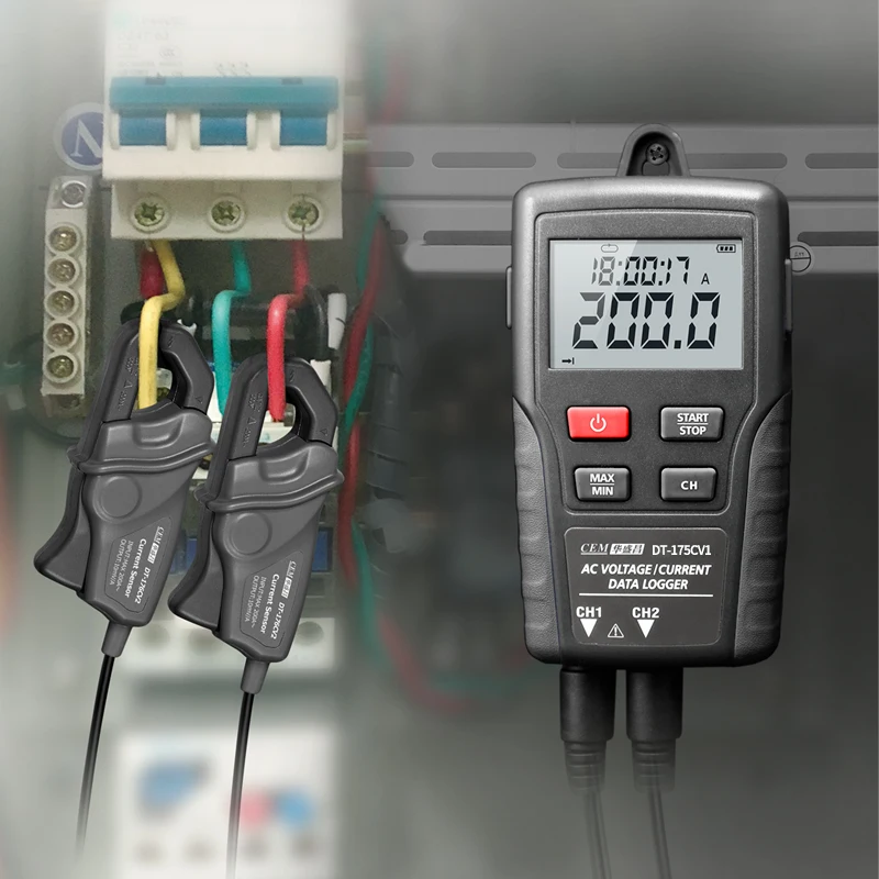 Портативный регистратор качества напряжения CEM двухканальный TRMS напряжение