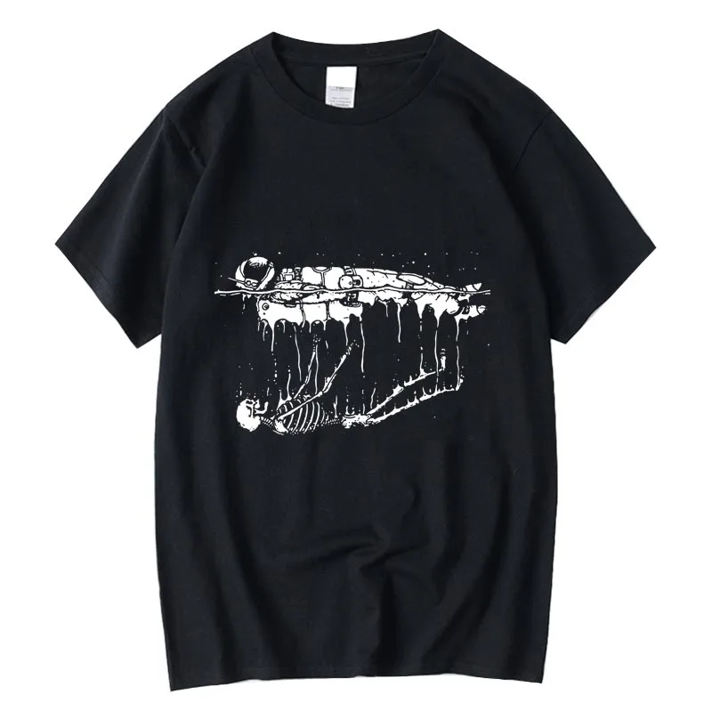 

XIN YI Men's High Quality 100% cotton astronaut print t shirt loose funny o-neck men tshirt short sleeve t-shirt male tees tops