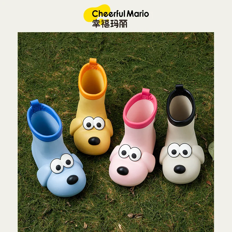 

Children's rain shoes, anti slip and waterproof, medium tube rain shoes