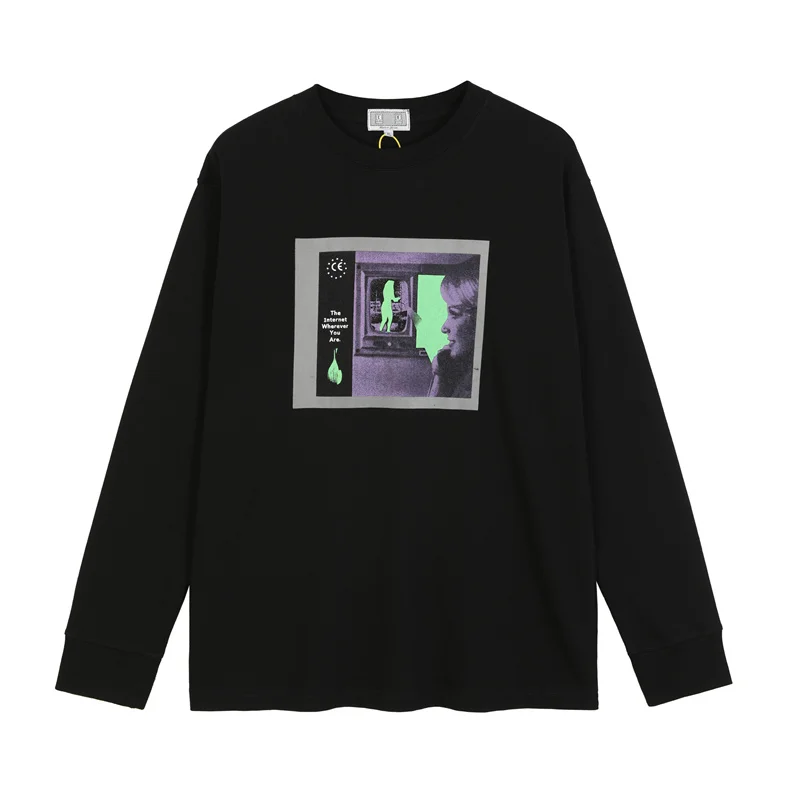 

Men Women 1:1 High Quality Flocking Long Sleeves T Shirt Cav Empt Top Tees 2021ss CAVEMPT C.E T-Shirt