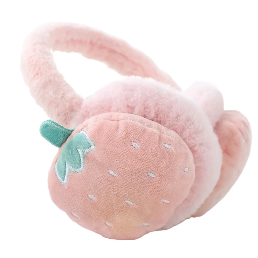 

Warm Socks Fruit Embroidered Earmuffs Plush Protective Cover Headband Unisex Portable Winter Miss