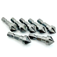 10pcs hexagonal handle 6 blade 90 degree chamfer countersink drill chamfering knife woodworking hole opener tool set accessories
