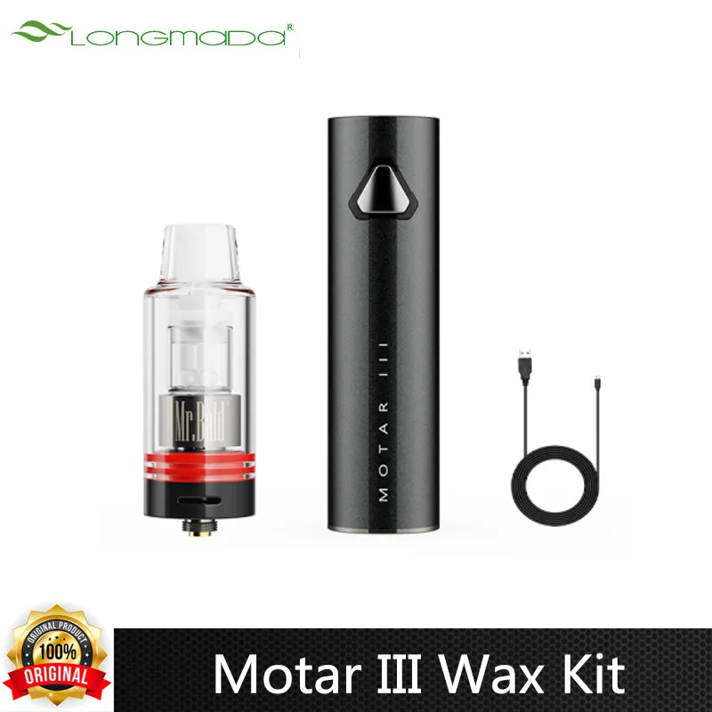 

Original Longmada Motar III Wax Vaporizer Kit 1700mAh Battery Quartz Bucket Chamber 510 Thread Vape Pen Electronic Cigarette