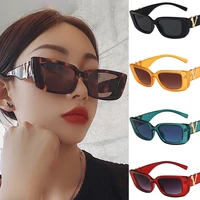 women sunglasses luxury vintage rectangle frame glasses trendy v logo eyeglasses outdoor personality jelly sunglass girl glasses