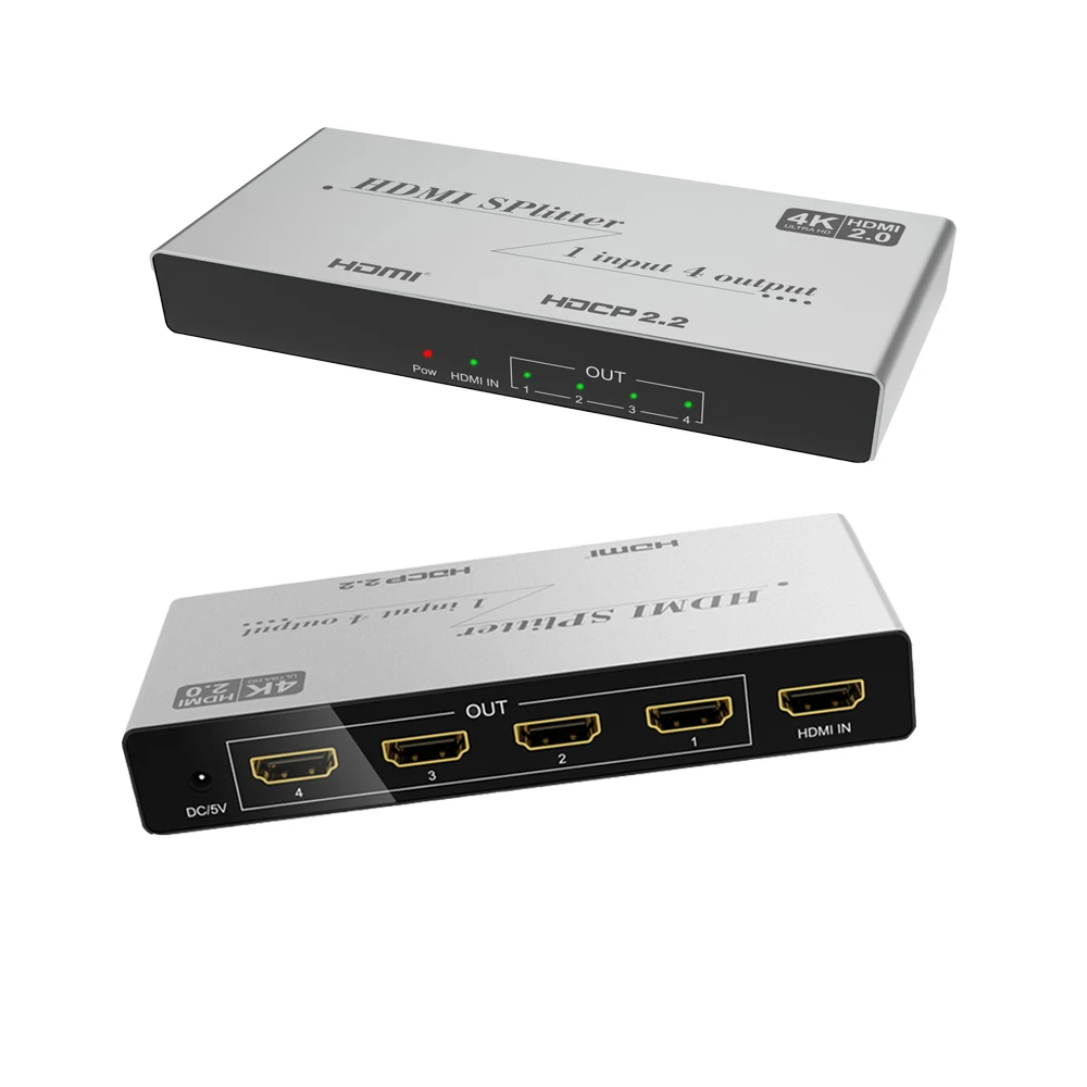 

4K HDMI 2,0 1 в 4 выхода 3D 4K @ 60 Гц HDMI сплиттер 1x4 с блоком питания