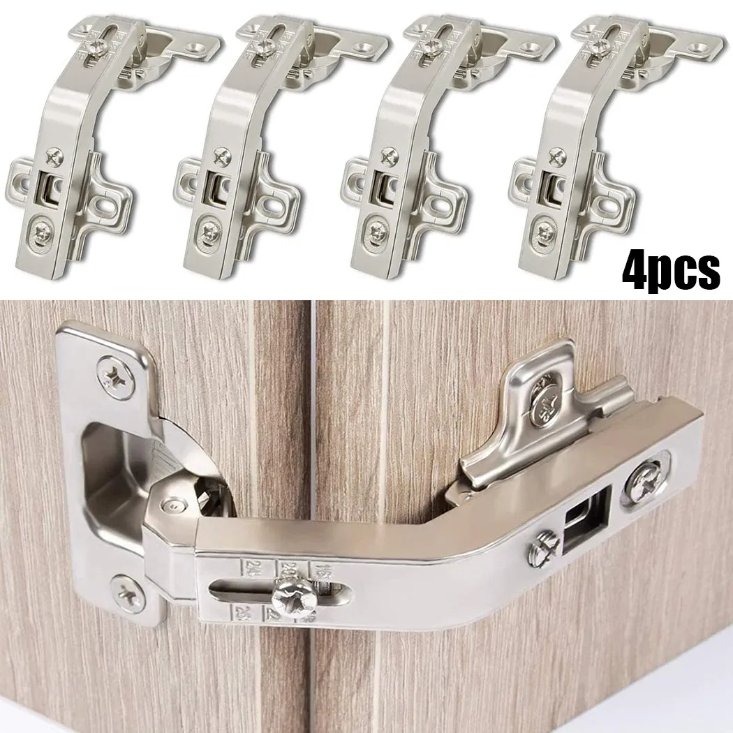 

4pcs Hinges Accessories 4*Hinges Attachment Wardrobe 135 Degree Cabinet