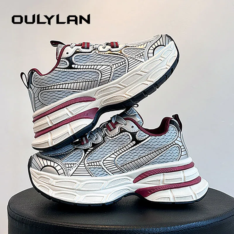 Кроссовки женские на платформе повседневная обувь толстой подошве дышащие