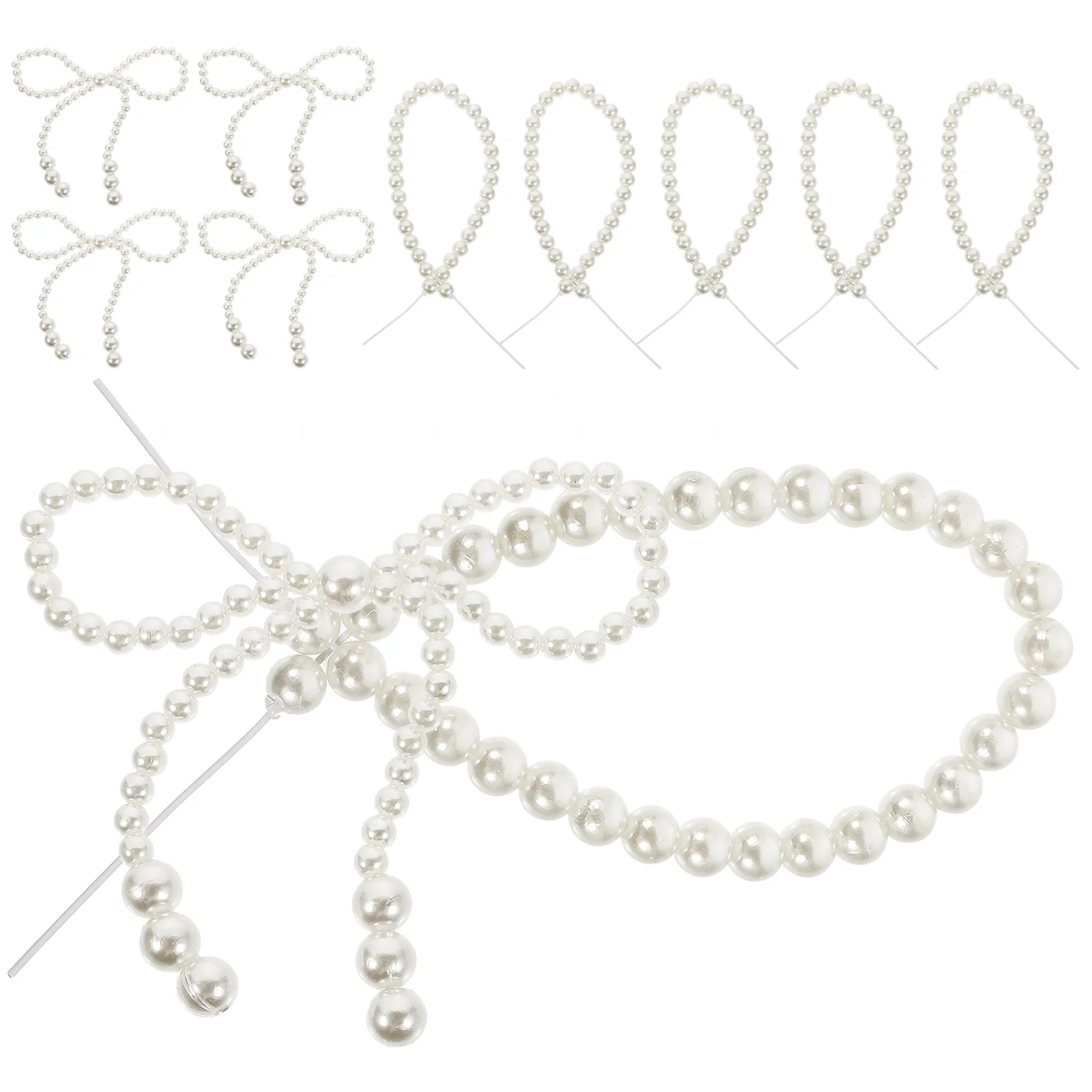 10 шт. украшения для торта на день рождения с жемчужным бантом свадебный топпер