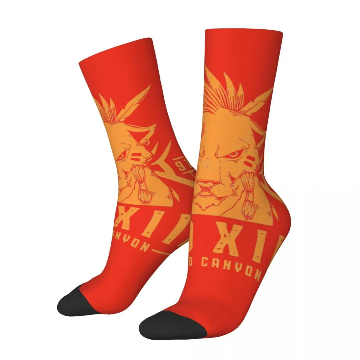 

Happy Funny Men's compression Socks Red Vintage Harajuku Final Fantasy A Brave Man to Send Hip Hop Novelty Crew Crazy Sock
