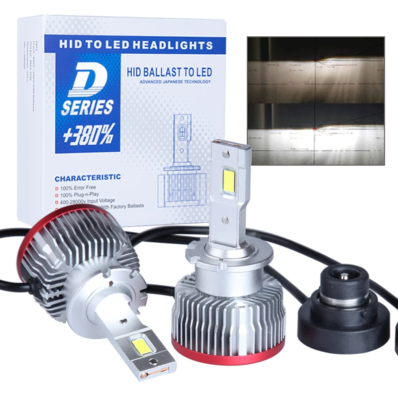 

Светодиодный лампа D2S D3S Plug And Play, 2 шт., замена оригинальной HID D1S D2R D4S D4R D5S D8S, светодиодный енная светодиодная фара Canbus 6000K 15000LM