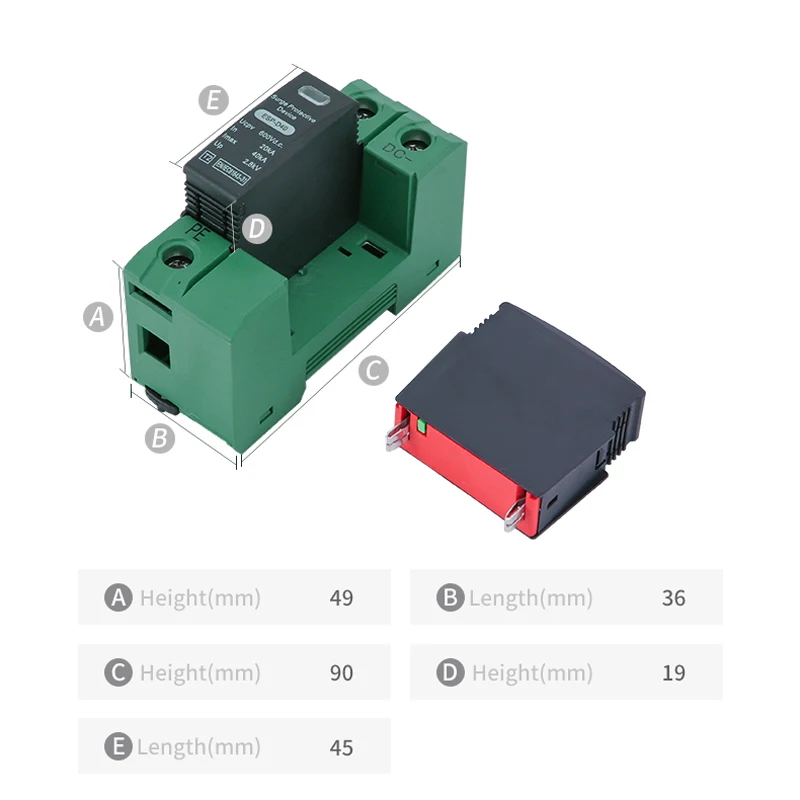 Домашний стабилизатор напряжения XIONGISOLAR 2P Din Rail DC SPD 600V (20KA ~ 40KA)