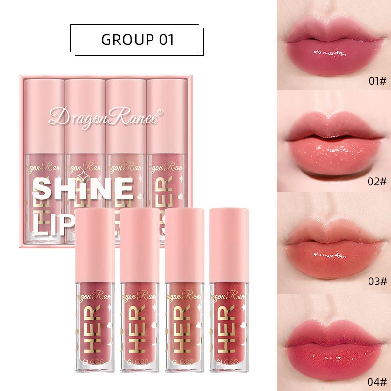 

Sdotter 4pcs/set Mirror Lipgloss Sexy Liquid Lipstick Lip Tint Focallure Lip Plumping Gloss Lasting Moisturizing Lip Glaze Cosme