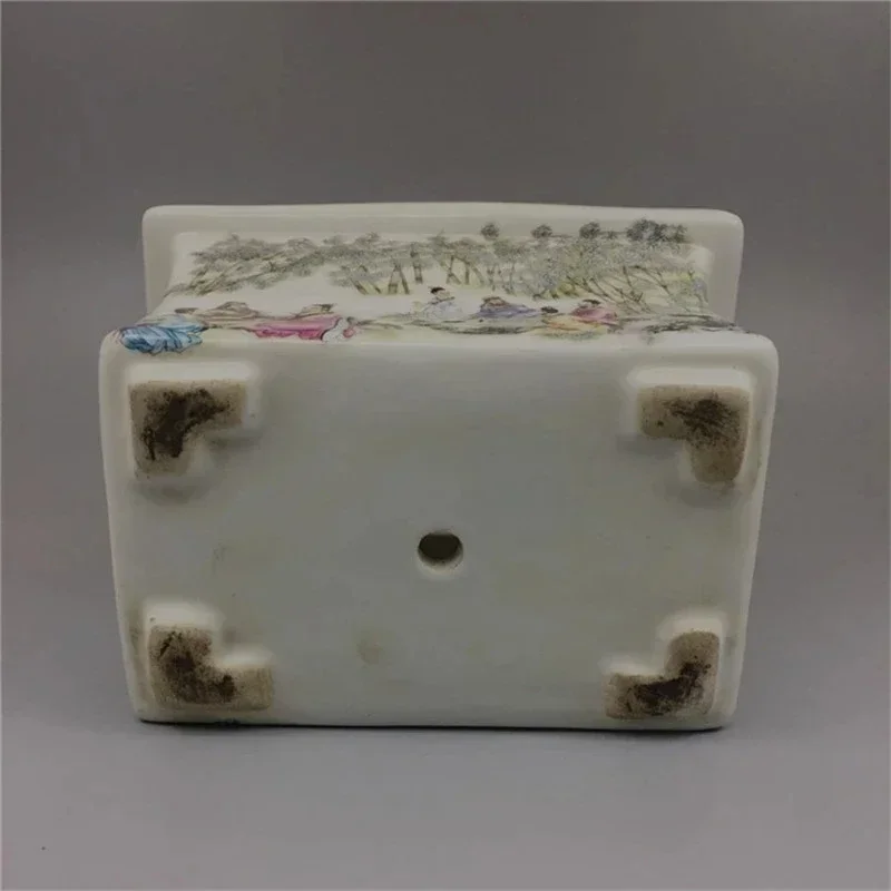 Китайский старый фарфоровый цветочный горшок из розового бамбукового дерева с