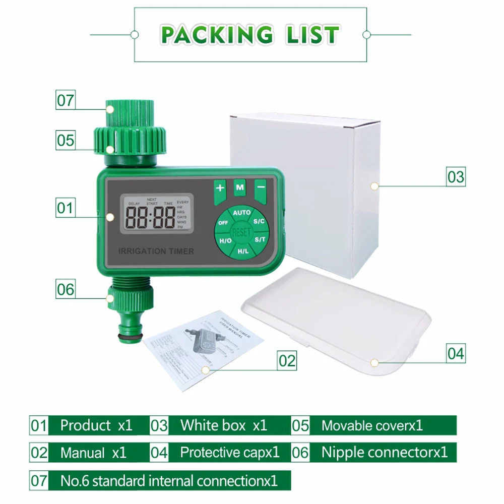 

Gardening Water Timer LCD Display Automatic Watering Device Garden Balcony Intelligent Irrigation System Controller