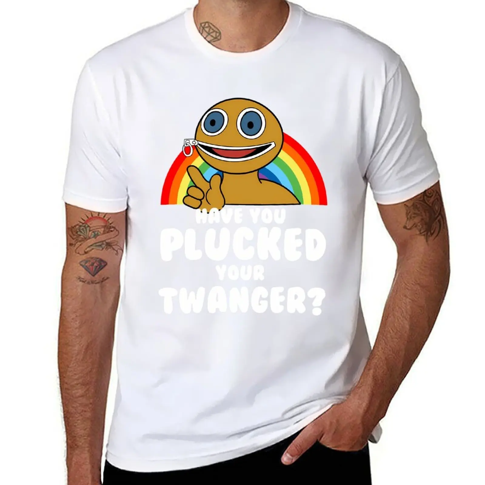 Фото Футболка Zippy Have You Plucked Your Twanger, хлопковые футболки, мужская футболка из 100% хлопка, мужская футболка №1