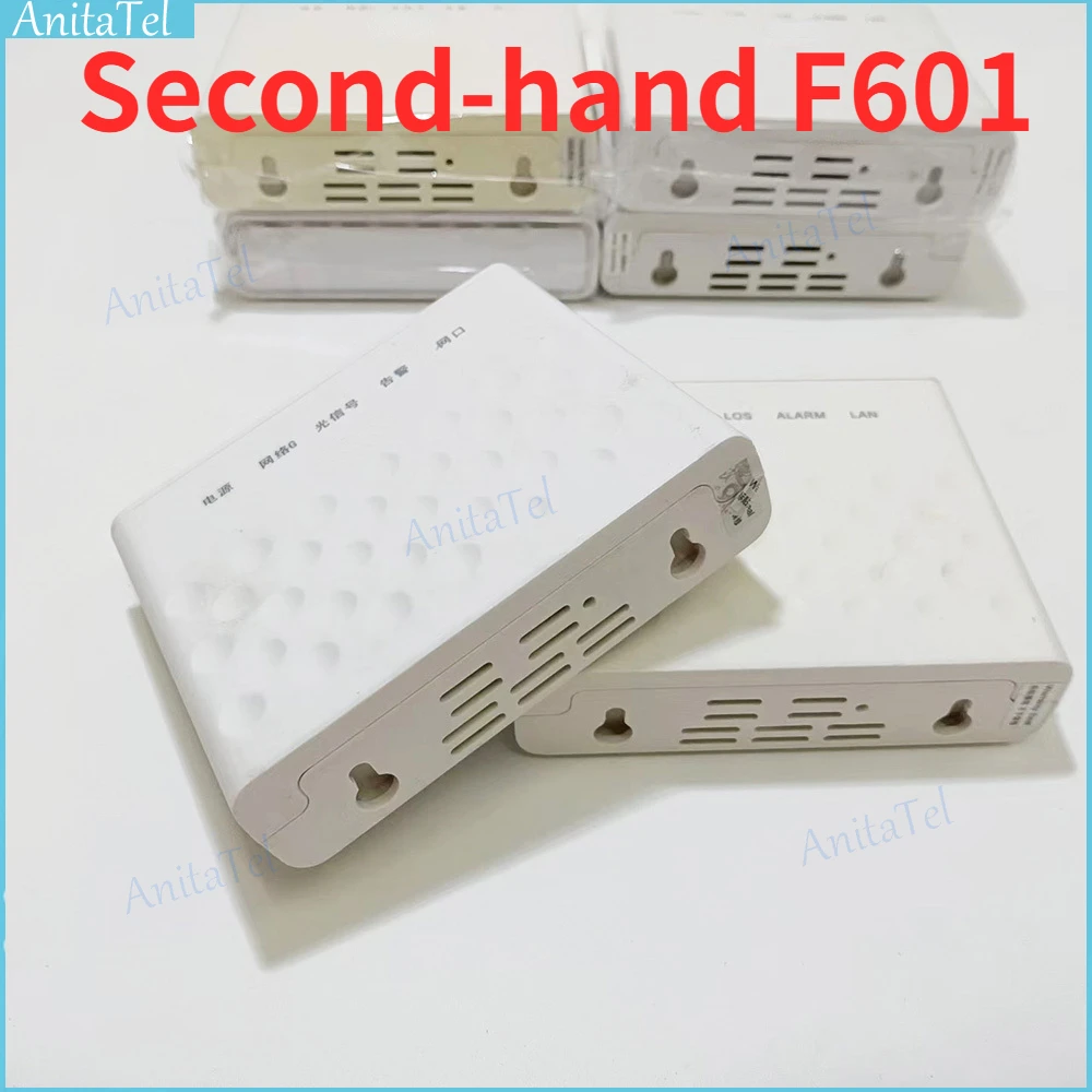 

10/50pcs Second hand F601 ONU GPON Terminal ONT Optical Terminal 1GE Port FTTH Fiber Modem English Version V3.0/V6.0 Used ONU