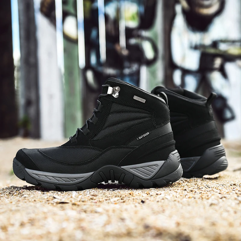 HIKEUP Men‘s Hiking Shoes Breathable Tactical Combat Army Boots Outdoor Climbing Shoes Non-slip Men's Trekking Sneaker