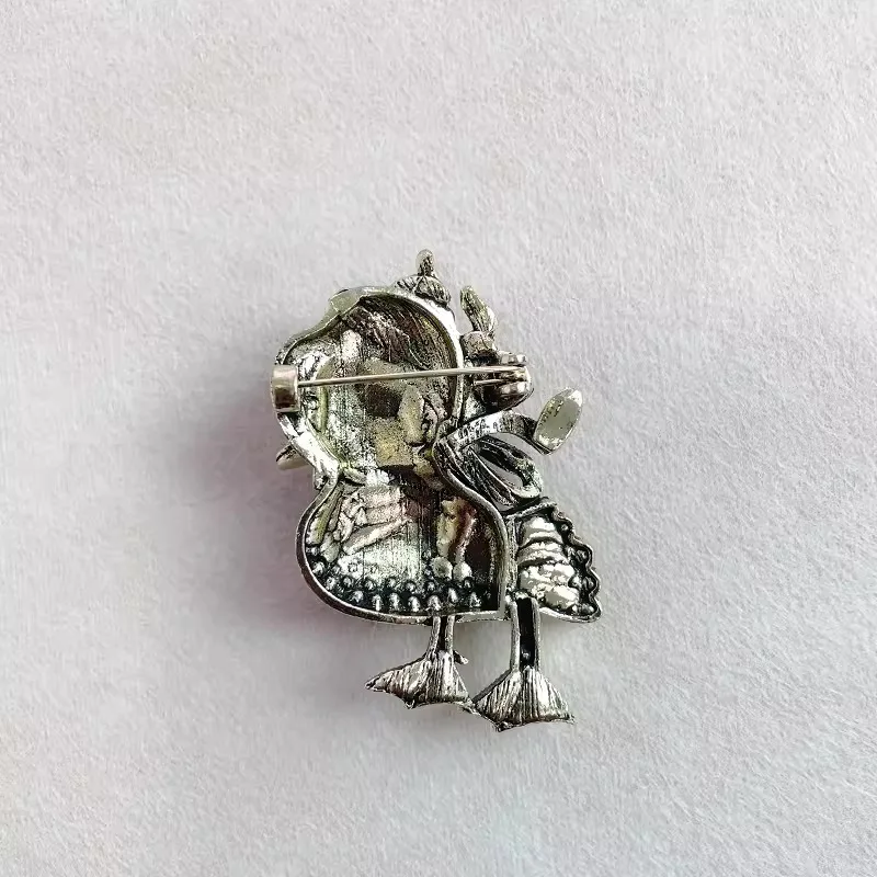 Фото Винтажные забавные броши в виде утят, розовые броши с рисунком утки и стразами, броши в виде животных для мальчиков и девочек, милые подарки, модные украшения для вечеринок №5