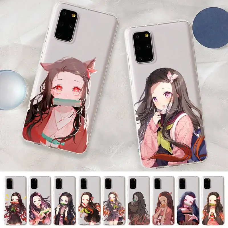 

MaiYaCa Demon Slayer Kamado Nezuko Phone Case for Samsung S20 S10 lite S21 plus for Redmi Note8 9pro for Huawei P20 Clear Case