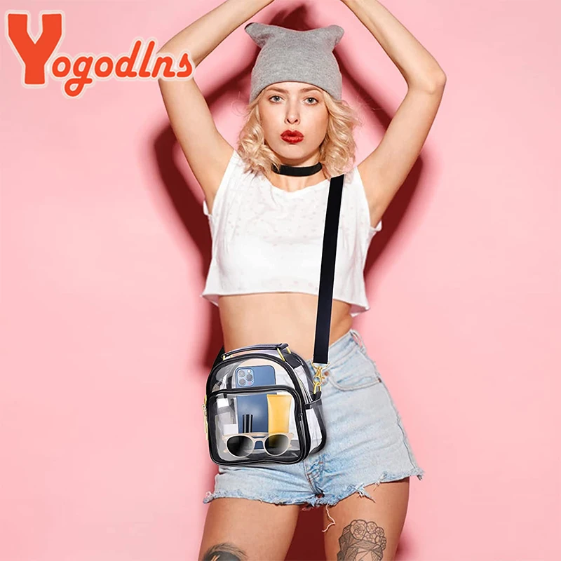 Yogodlns женская прозрачная сумка через плечо из ПВХ модная водонепроницаемая