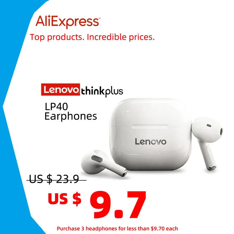 

Original Lenovo LP40 wireless headphones TWS Bluetooth Earphones Touch Control Sport Headset Stereo Earbuds For Phone Android