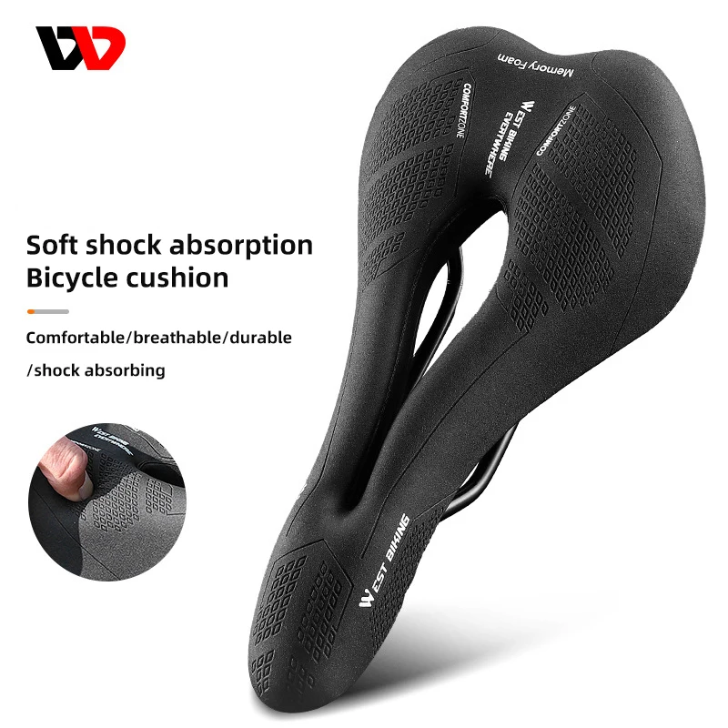 

WEST BIKING Hydraulic Form Soft Thick Highway Mountain Car Comfortable Bike Seat Saddles