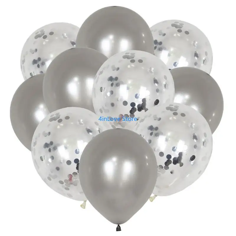Фото T4MD 10PCS 12 -дюймовые смешанные металлические блестки конфетти латекс. №5
