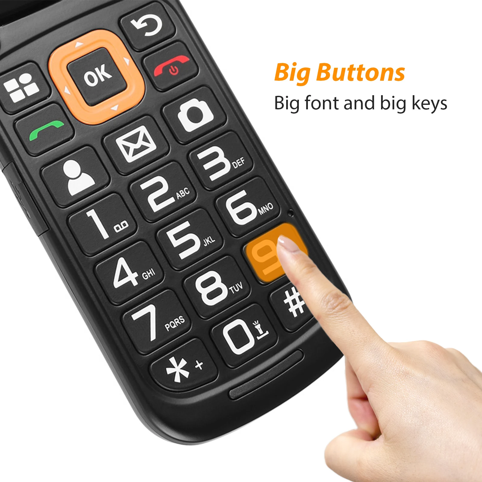 Kup UNIWA V909T 4G Telefon Z Klapką Big Push Przycisk Podwójny Ekran Telefon Komórkowy Radio FM Rosyjski Hebrajski Klawiatura Telefon Z Klapką Dla Dojrzałych