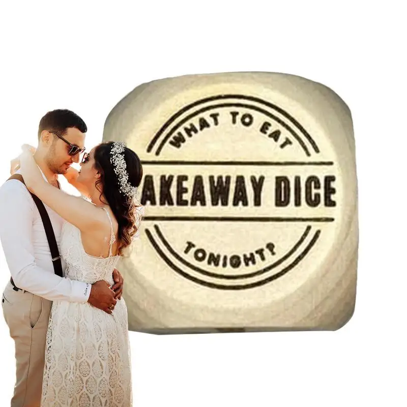 

Забавные деревянные игральные кости, игра в кости для семейной пары еды, игра в кости, что поесть, что посмотреть с друзьями