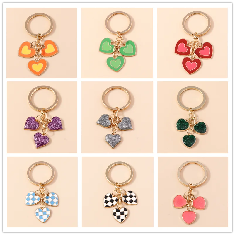 

30Colors Lovely Colorful Heart Keychain Enamel Love Key Ring Key Chains For Women Girls Valentine's Day Gifts Car Key Jewelry