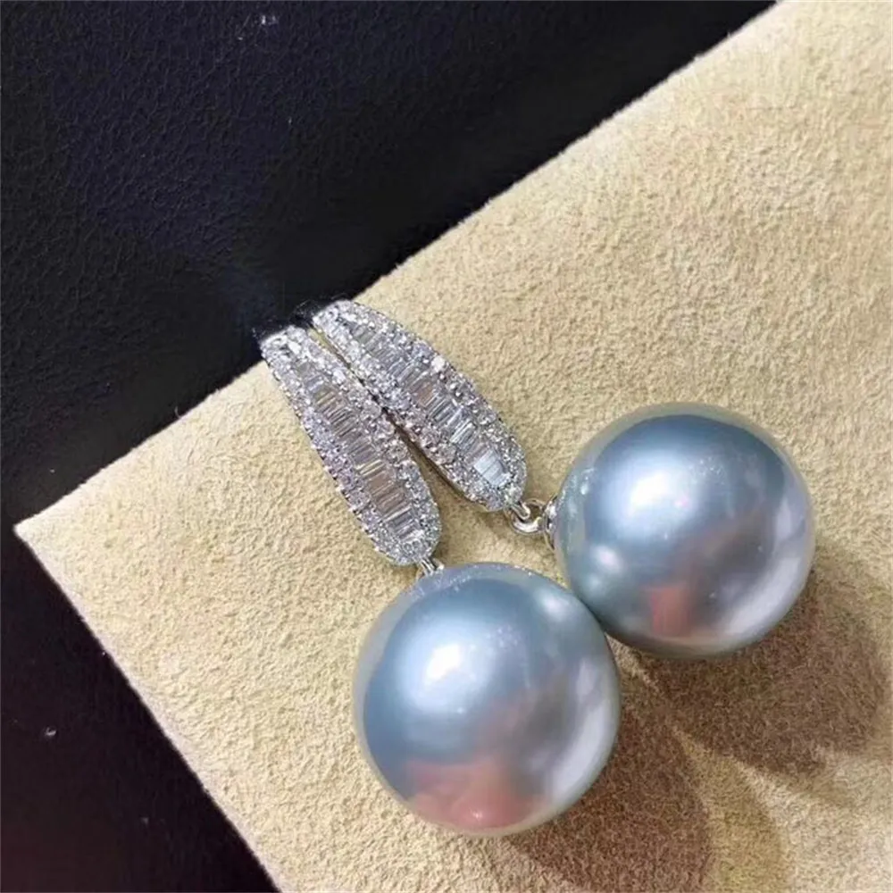 

DIY Pearl Accessories 925 Silver Ear Stud Empty Holder Gorgeous Fashion Pearl Eardrop Holder Suitable for Embedding 8-12mm Beads