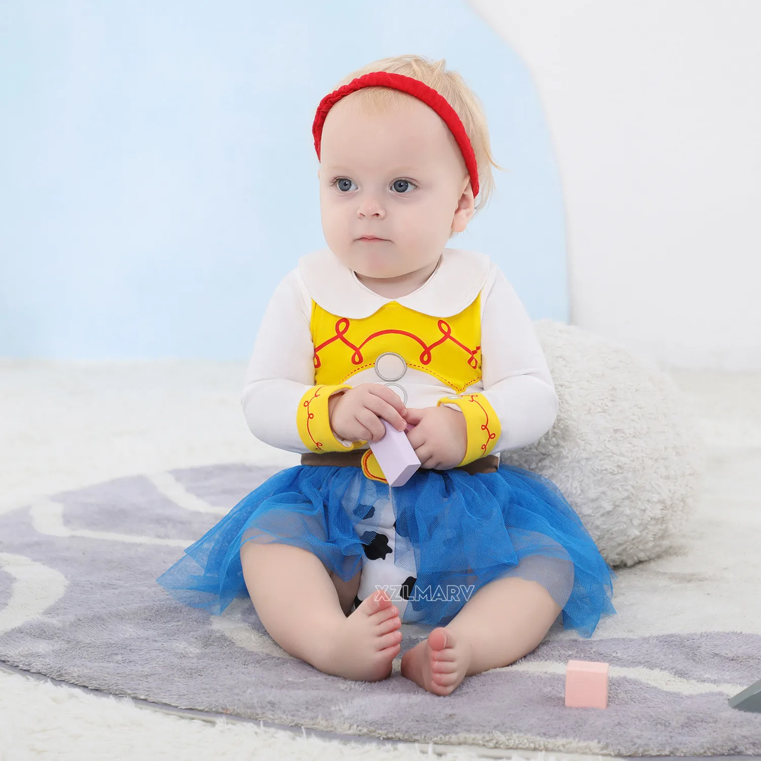 Детский комбинезон платье-пачка с повязкой на голову одежда принцессы для