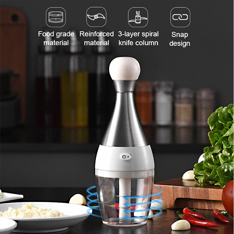 

304 Stainless Steel Garlic Chopper Vegetable Cutter Onion Slicer Semi-Automatic Food Processor Fast Powerful Vegetable Machine