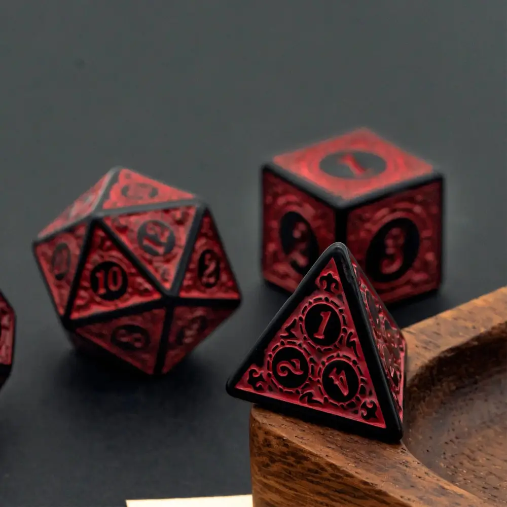 Оконная решетка красная фотография набор D4 ~ D20 полигедрические игральные кости