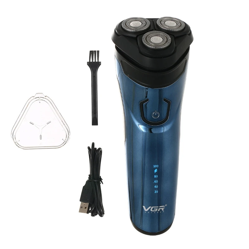 

VGR V-322 Triple Blade 3D Rotary Shaver Rechargeable Razor For Men Rotary Cutter Beard Trimmer