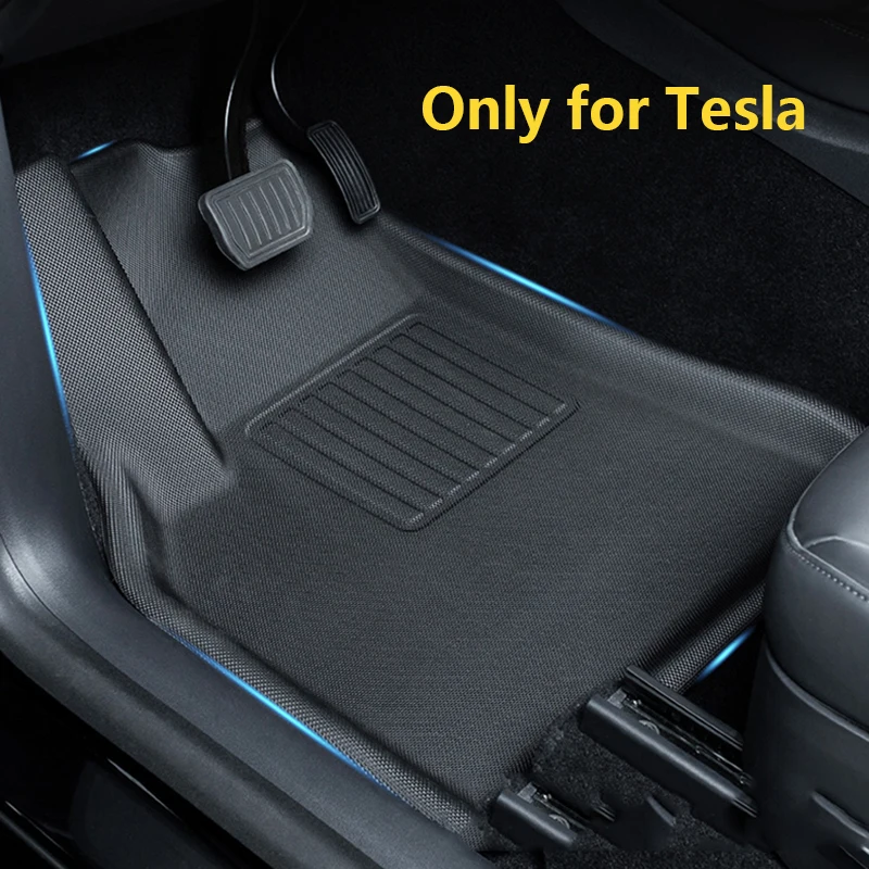 

3D коврики для автомобиля Tesla Model 3, водонепроницаемые Нескользящие коврики для ног 2019-2021 коврики в полностью закрывающий коврик