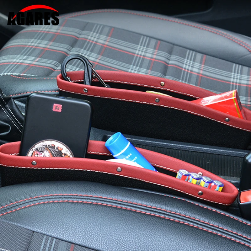 

Car Organizer Storage Car Seat Slit Gap Pocket Multifunctional Driver Seat Catcher Cup Holder Car Accessories PU Leather