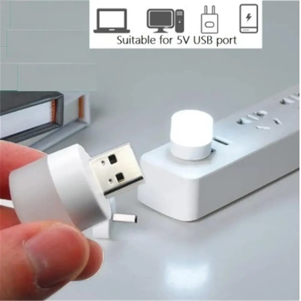 

5v Usb Night Light Portable Book Led Eye Protection Reading Light Small Round Night Light Computer Mobile Power Charging Lamp