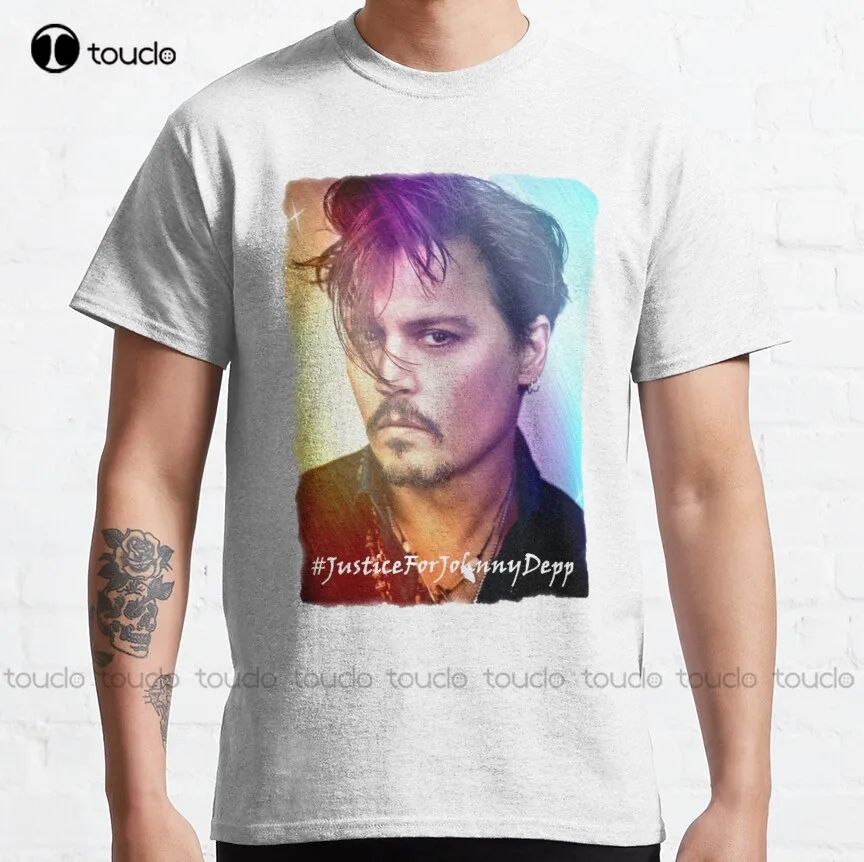 

Justice For Johnny Depp Classic T-Shirt Johnny Depp Custom Tshirt Custom Gift Xs-5Xl New Popular Harajuku Streetwear Unisex Tee