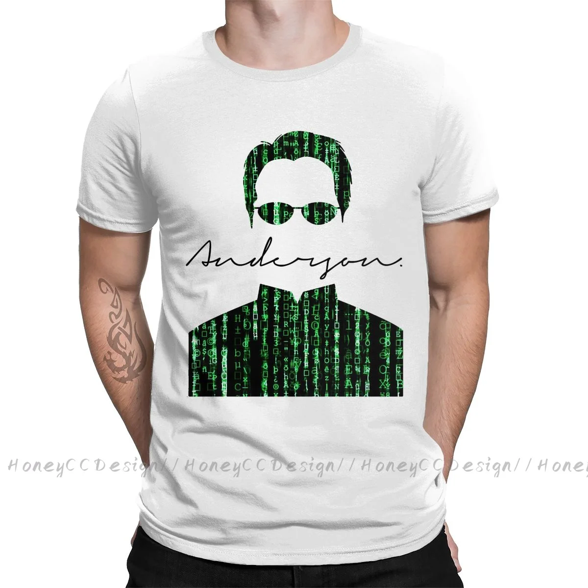 The Matrix T-Shirt Men Top Quality 100% Cotton Short Anderson. Summer Sleeve asual Shirt Loose Tees