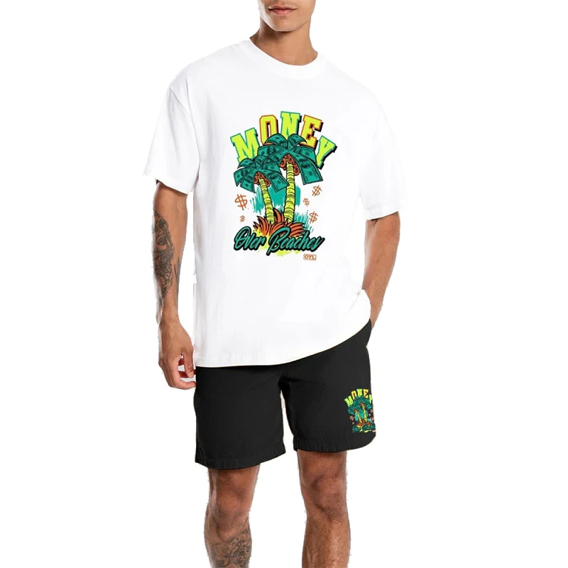 

Simple Men's Tracksuit Summer 2 Piece Outfit T-Shirts Shorts Sets Fashion Jogging Men Sports Suit Sportswear Man Clothing