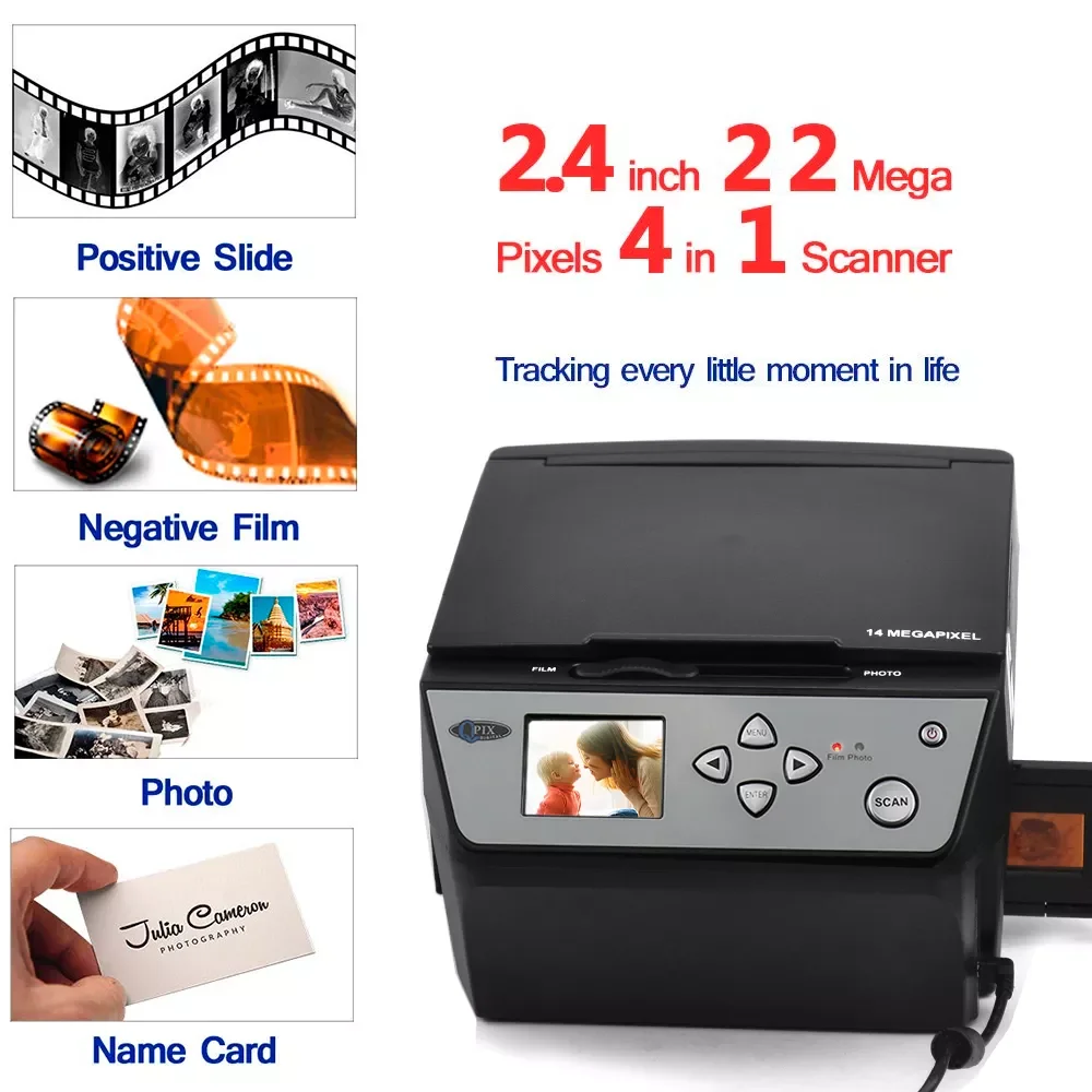 

New 22 Mega Pixels 4 in 1 COMBO Photo and Digital Film Scanner 135 Negative Converter Photo 35 mm Film Scanner Business Card