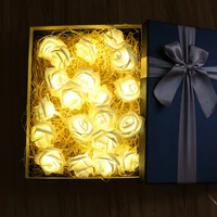 led artificial rose flower string lights garland christmas tree lights for home outdoor valentines day wedding decor 10 80leds