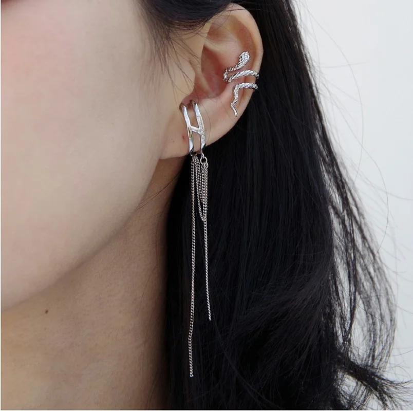 

Женские серьги-Клипсы из циркония, в стиле панк